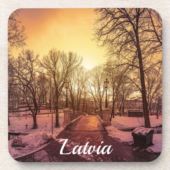 Posavasos Vista panorámica del parque de nieve durante la pu (Frente)