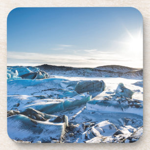 Posavasos Vista sobre el lago glacial congelado