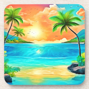 Posavasos Vista Tropical Sunset Paradise Beach