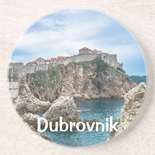 Posavasos Vistas de las murallas de Dubrovnik al mar (Frente)