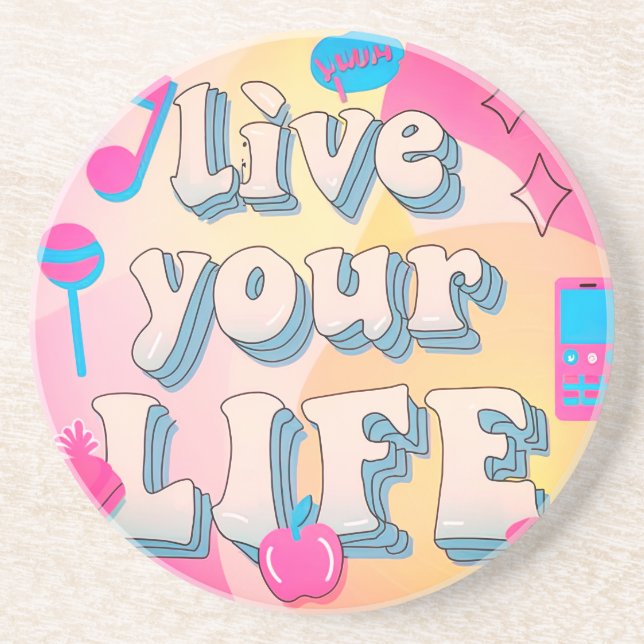 Posavasos Viva tu vida (Frente)