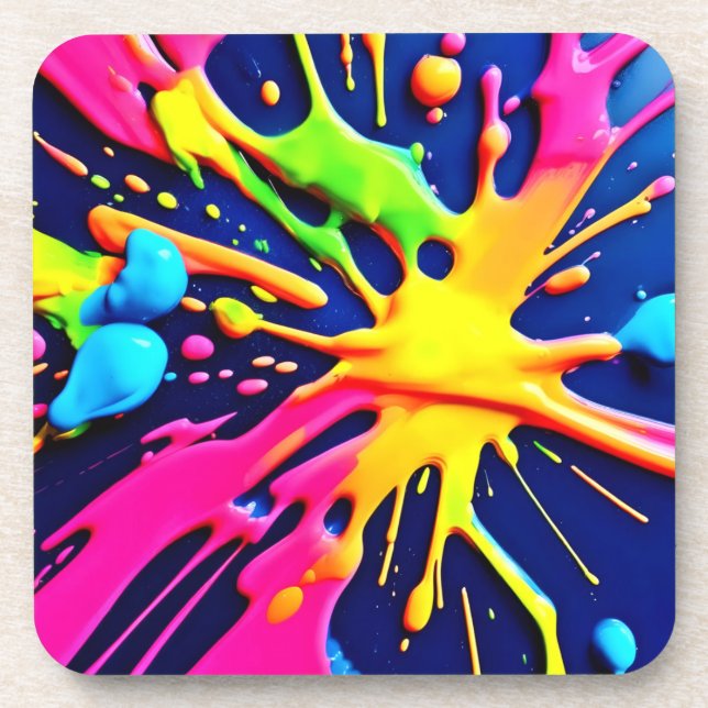 Posavasos Vivid Neon Splash (Frente)