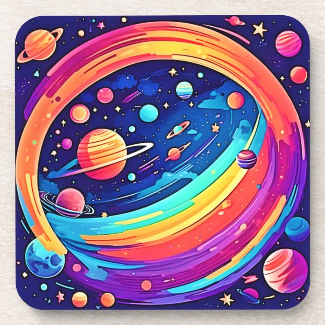 Posavasos Vórtice del arco iris cósmico (Frente)