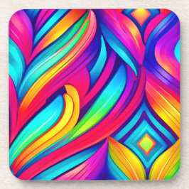 Posavasos Vórtice del arcoiris psicodélico