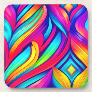 Posavasos Vórtice del arcoiris psicodélico