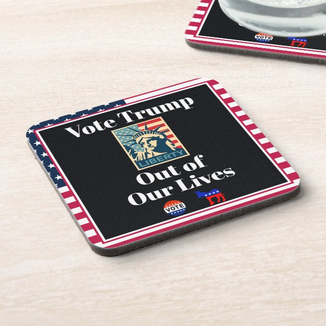 Posavasos Votar a Trump sin hacer más y más costosas nuestra (Lado Izquierdo)