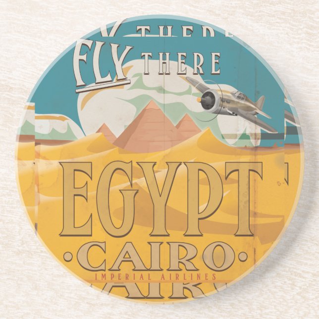 Posavasos Vuela allí - Egipto (Frente)