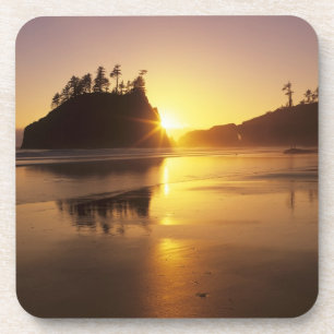 Posavasos WA, Olympic NP, Second Beach al atardecer