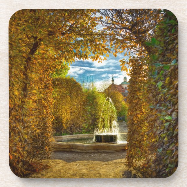 Posavasos Waldstein Garden Fall Hard Plastic Coaster (Frente)