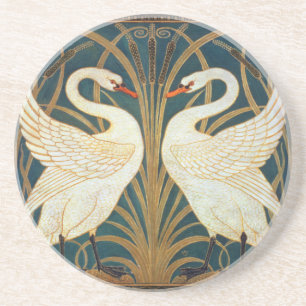 Posavasos Walter Crane Swan, Rush E Iris Art Nouveau