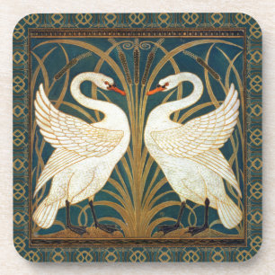 Posavasos Walter Crane Swan, Rush E Iris Art Nouveau