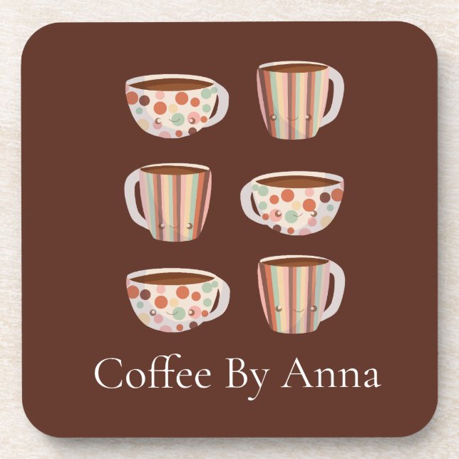 Posavasos Warm Circle Pattern On Cups Of Coffee (Frente)