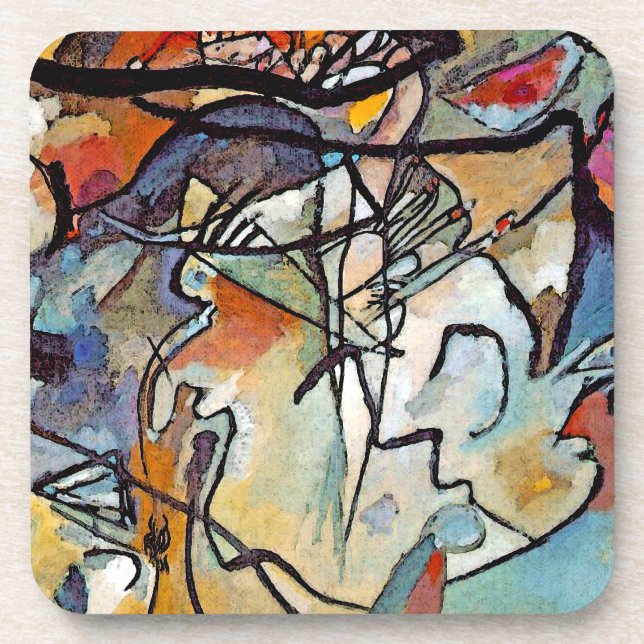 Posavasos Wassily Kandinsky - Composición Cinco Arte Abstrac (Frente)