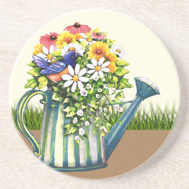 Posavasos Water Can con flores silvestres (Frente)