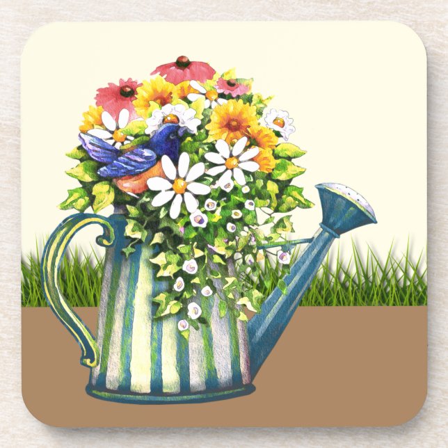 Posavasos Water Can con flores silvestres (Frente)