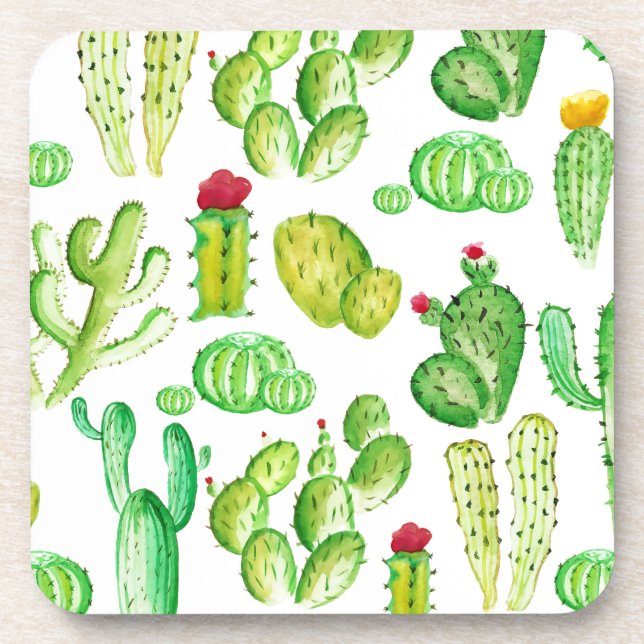Posavasos Watercolor Cacti (Frente)