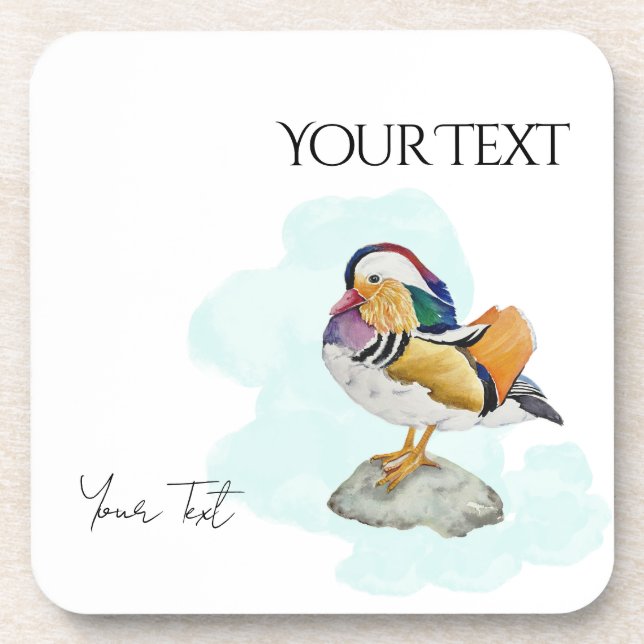 Posavasos Watercolor Mandarin Duck (Frente)