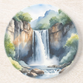 Posavasos Watercolor painted waterfall