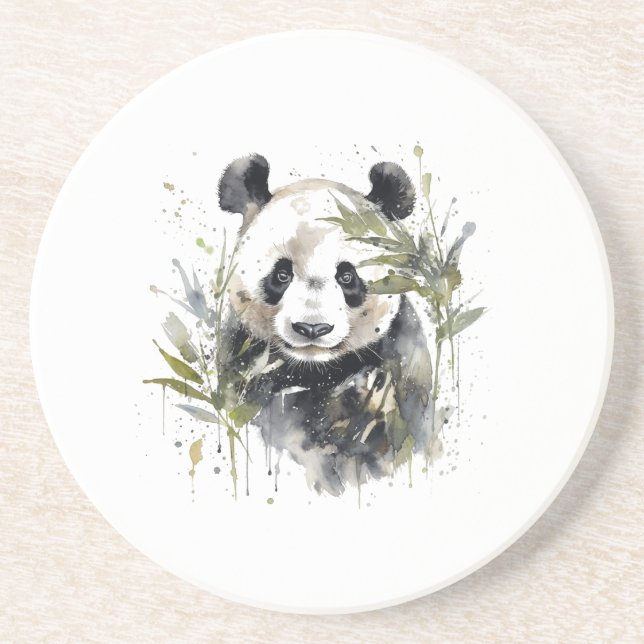 Posavasos Watercolor Panda Garden (Frente)