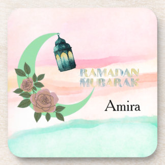 Posavasos Watercolor Ramadan – Crescent Moon 