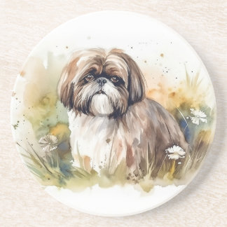 Posavasos Watercolor Shih Tzu