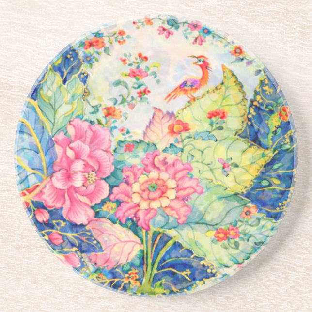 Posavasos Watercolor Tobacco Leaf China Inspired  (Frente)