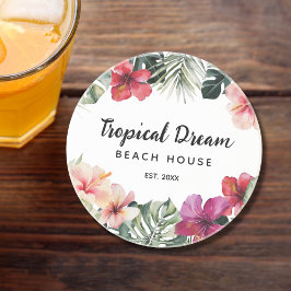Posavasos Watercolor Tropical Floral Botanical Beach House
