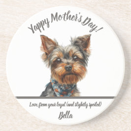 Posavasos Watercolor Yappy Yorkie Día de la Madre