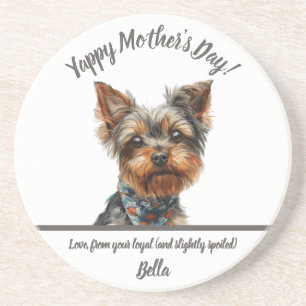 Posavasos Watercolor Yappy Yorkie Día de la Madre