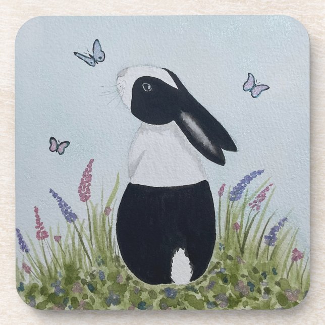 Posavasos Watercolour Dutch Bunny Rabbit (Frente)