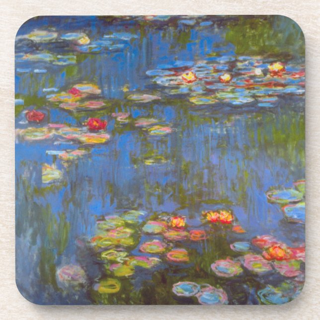 Posavasos Waterlilies by Claude Monet, arte de la naturaleza (Frente)