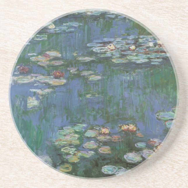 Posavasos Waterlilies por Claude Monet, Flores de época (Frente)
