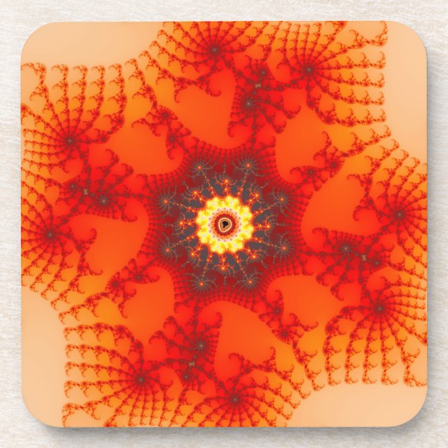 Posavasos Web del fuego - arte del fractal (Frente)