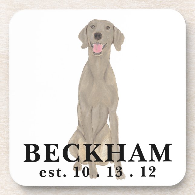 Posavasos Weimaraner personalizado (Frente)