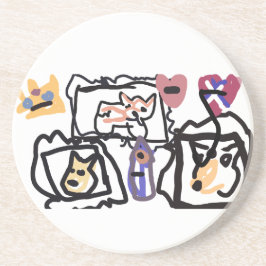 Posavasos Welsh Corgi hearts 