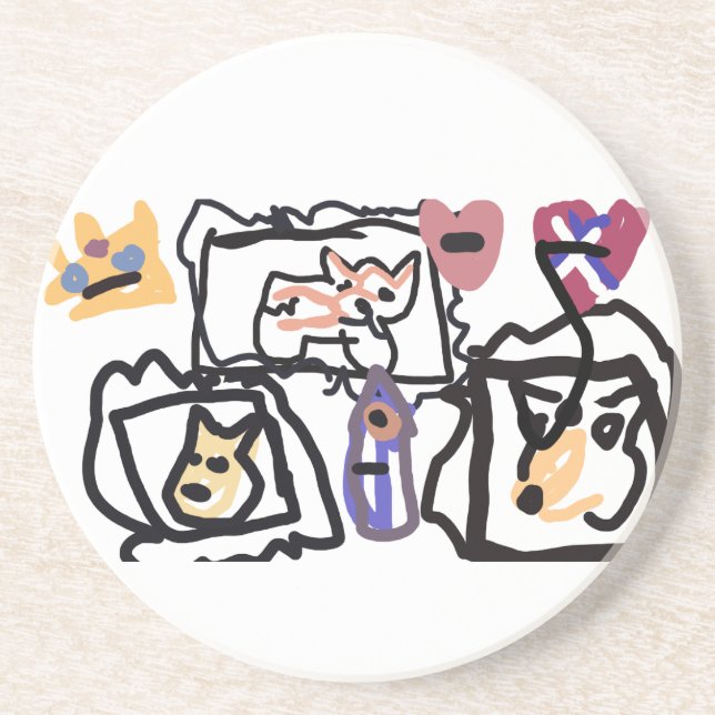 Posavasos Welsh Corgi hearts  (Frente)