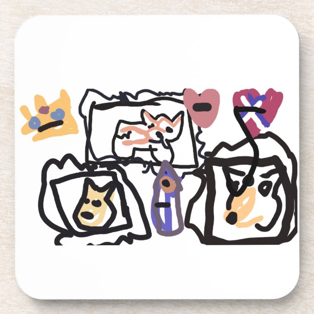 Posavasos Welsh Corgi hearts  (Frente)