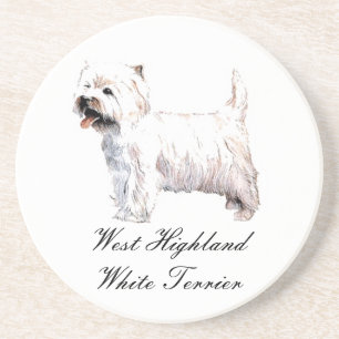 Posavasos West Highland White Terrier Sandstone Coaster