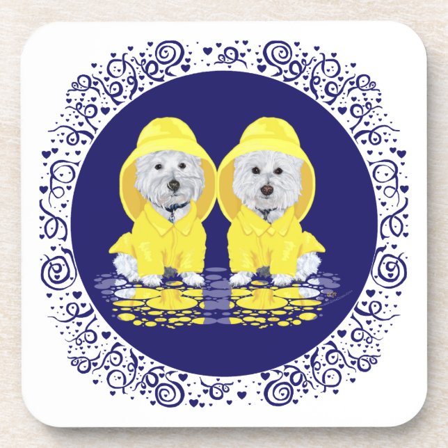 Posavasos West Highland White Terriers Lluvia (Frente)