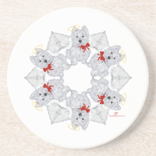 Posavasos Westie Ángel Copo de Nieve