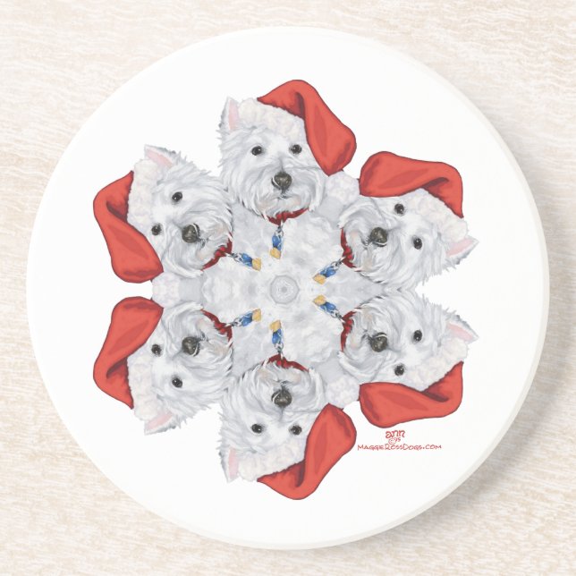 Posavasos Westie Copo de Nieve (Frente)