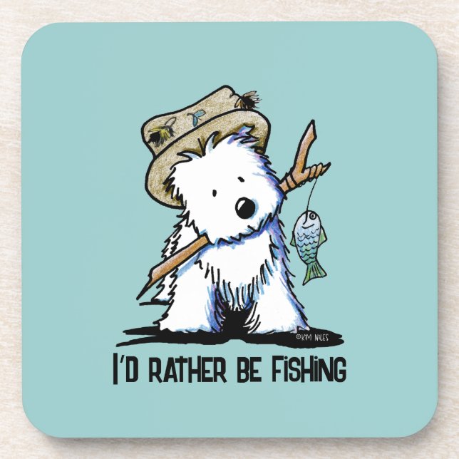 Posavasos Westie de pesca (Frente)