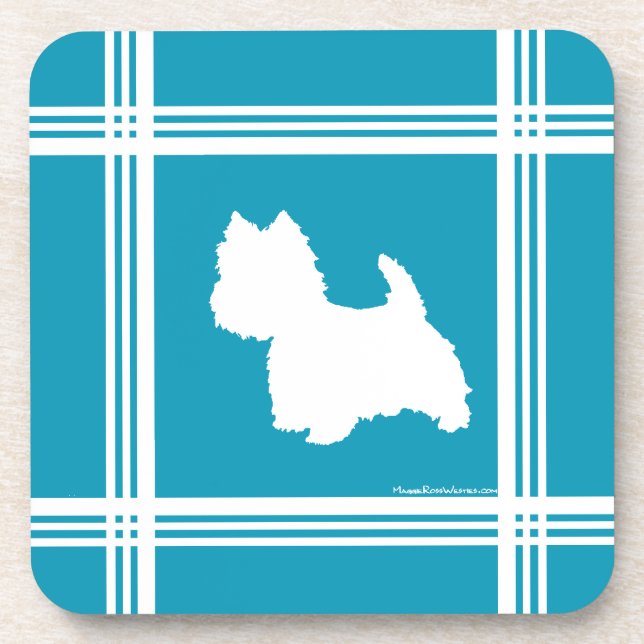 Posavasos Westies turquesa (Frente)