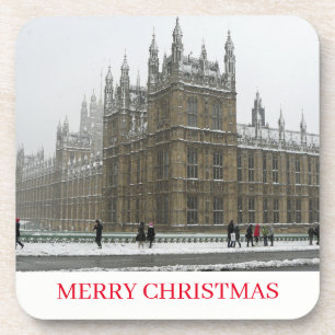 Posavasos Westminster de Londres en las montañas de la nieve