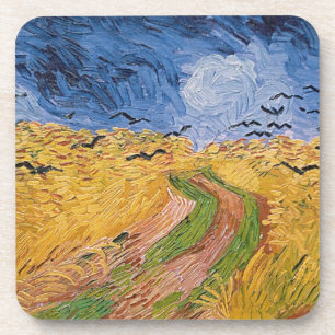 Posavasos Wheatfield con los cuervos, 1890 de Vincent van