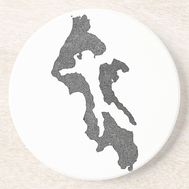 Posavasos Whidbey Island Island County Map Design (Frente)