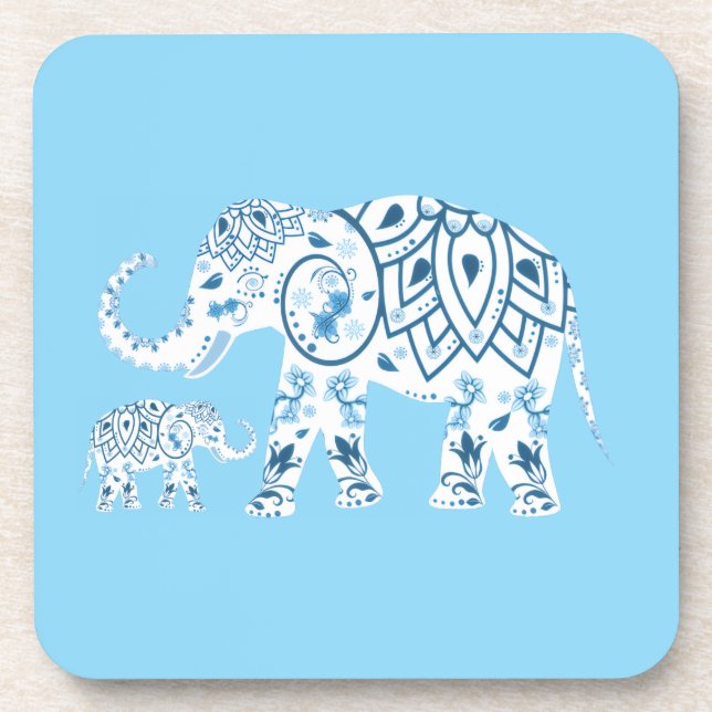Posavasos Whimsical Blue Elephant Drink Coaster (Frente)