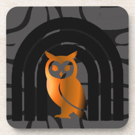 Posavasos Whimsical Boho Owl & Tropical Monstera Leaf