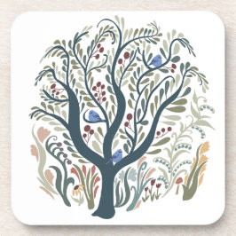 Posavasos Whimsical Folk Art Forest Earth Tones