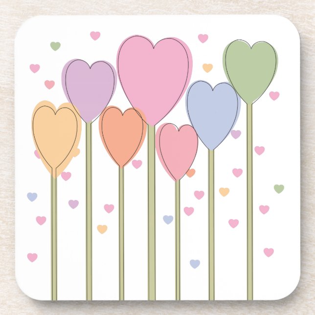 Posavasos Whimsical Heart Lollipops (Frente)